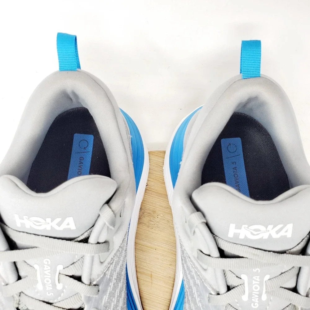 Hoka One One Gaviota 5 Shoes Mens 13 2E WIDE Grey Blue Walking Running Sneaker